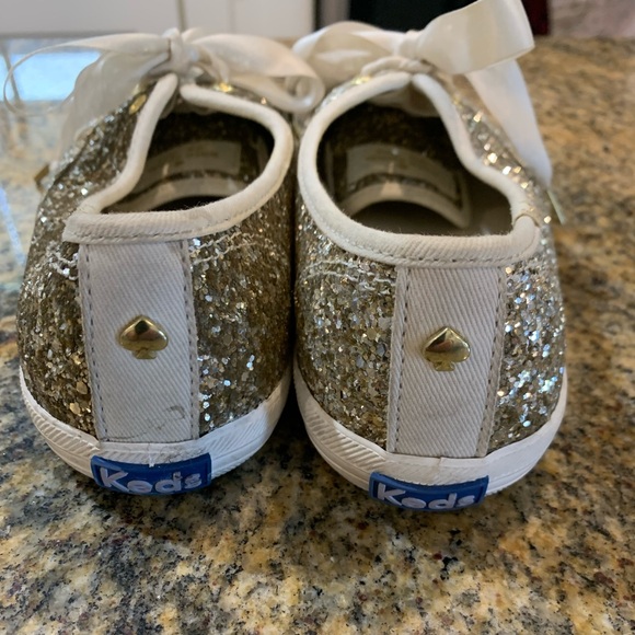 Keds X Kate Spade Gold glittery shoes size women’s 6 - Picture 5 of 10